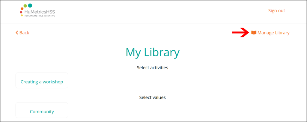 Manage library